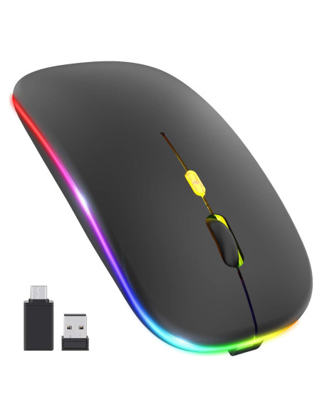 Mouse Inalámbrico Aotu LED Slim Silencioso 3 DPI Ajustables