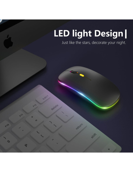 Mouse Inalámbrico Aotu LED Slim Silencioso 3 DPI Ajustables