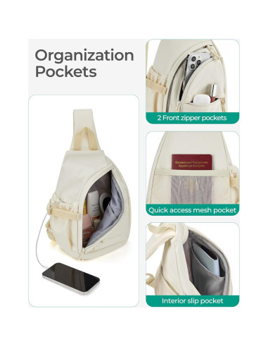 Mochila Cruzada Pequeña BAGSMART Negra 30x18x12 cm