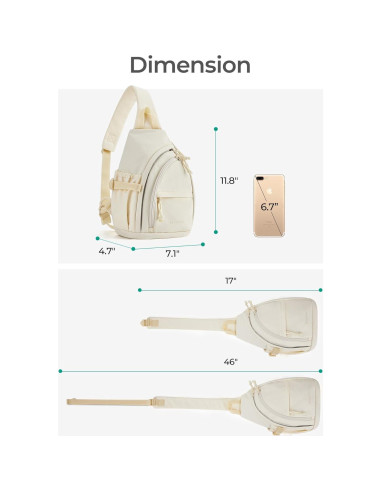 Mochila Cruzada Pequeña BAGSMART Negra 30x18x12 cm