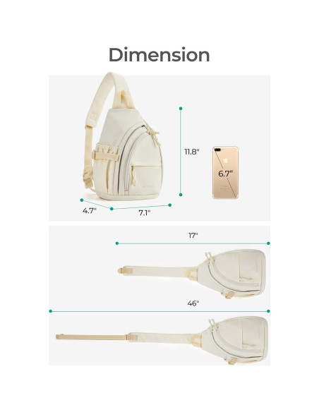 Mochila Cruzada Pequeña BAGSMART Negra 30x18x12 cm