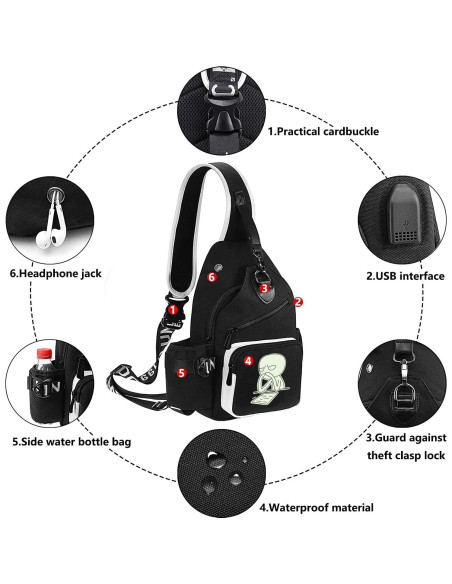 Bolsa Cruzada Luminosa Xinveen 33x18 cm Multifuncional