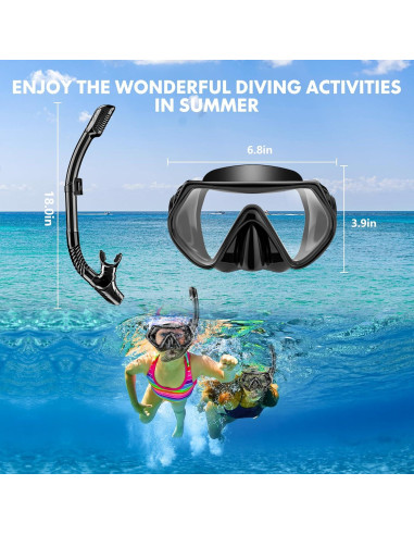 Equipo de Snorkel LITTLEJSY 180 Máscara y Tubo Seco