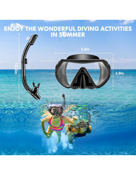 Equipo de Snorkel LITTLEJSY 180 Máscara y Tubo Seco