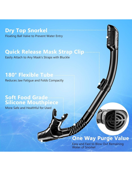 Equipo de Snorkel LITTLEJSY 180 Máscara y Tubo Seco