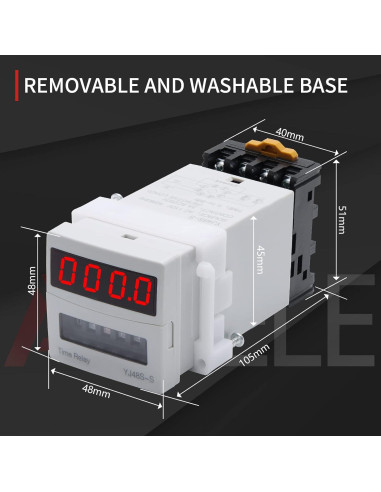 Relé de Temporizador Digital APIELE YJ48S-S 110V 3A 0.1S-99H