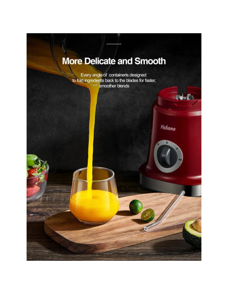 Licuadora Yabano Roja 1.36 kg Cuchilla Removible Alta Velocidad