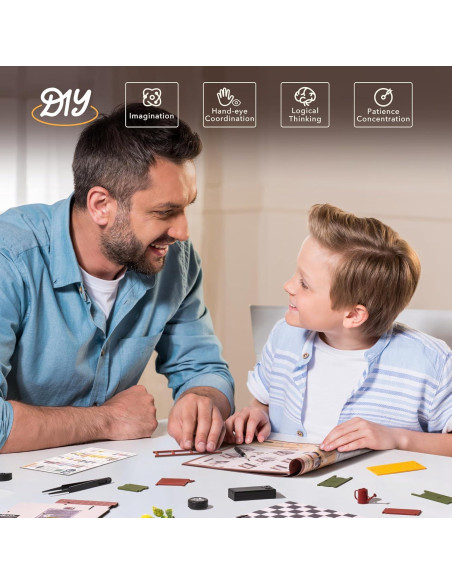 Kit Mini Taller de Garaje Robotime con LED 23.88x14.73cm