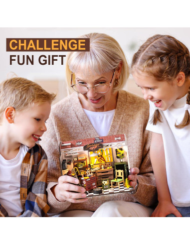 Kit Mini Taller de Garaje Robotime con LED 23.88x14.73cm