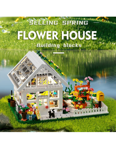 Set de Construcción Casa de Flores LED Shantou 758 Piezas