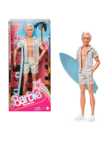 Muñeco Ken Barbie Película Conjunto Playa Tabla Surf