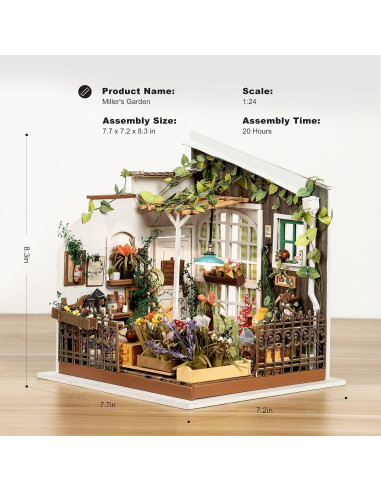 Kit Casa Miniatura Rolife Jardín de Miller 19.5x18.3x20.8cm