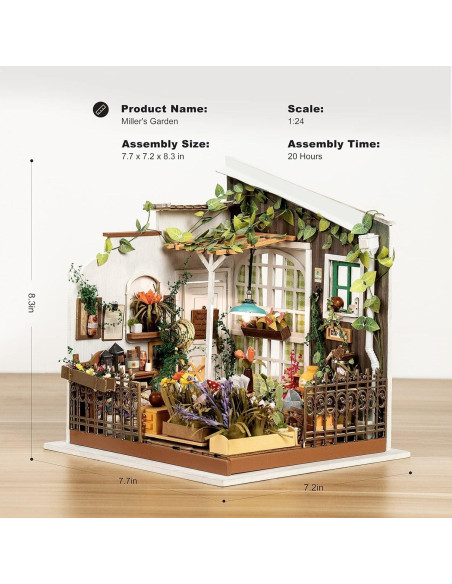 Kit Casa Miniatura Rolife Jardín de Miller 19.5x18.3x20.8cm