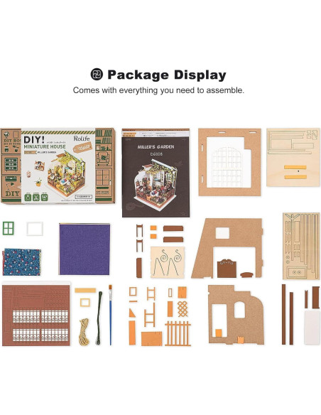 Kit Casa Miniatura Rolife Jardín de Miller 19.5x18.3x20.8cm