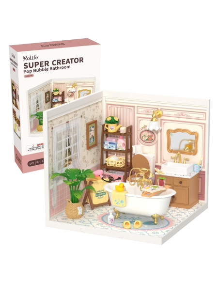 Rolife Casa Miniatura DIY Baño Pop Bubble 16.26 cm para Adultos