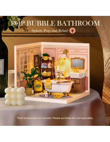 Rolife Casa Miniatura DIY Baño Pop Bubble 16.26 cm para Adultos