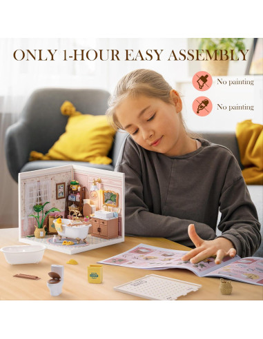 Rolife Casa Miniatura DIY Baño Pop Bubble 16.26 cm para Adultos