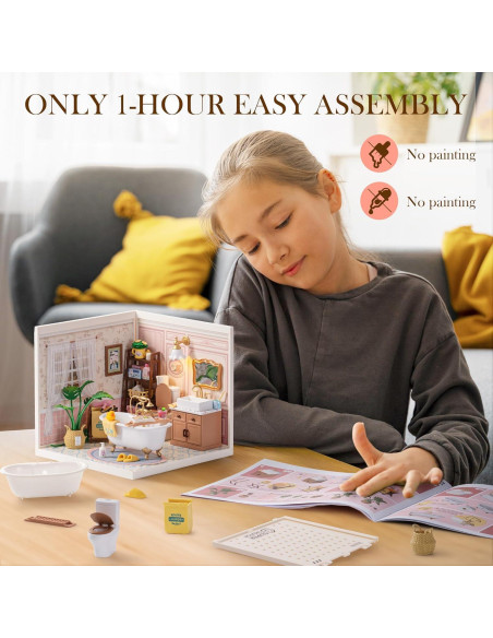 Rolife Casa Miniatura DIY Baño Pop Bubble 16.26 cm para Adultos