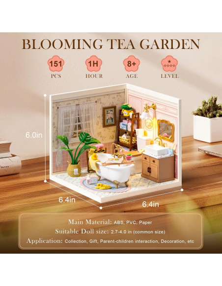 Rolife Casa Miniatura DIY Baño Pop Bubble 16.26 cm para Adultos