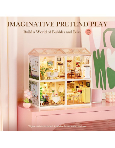 Rolife Casa Miniatura DIY Baño Pop Bubble 16.26 cm para Adultos