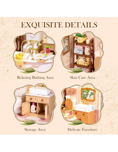 Rolife Casa Miniatura DIY Baño Pop Bubble 16.26 cm para Adultos