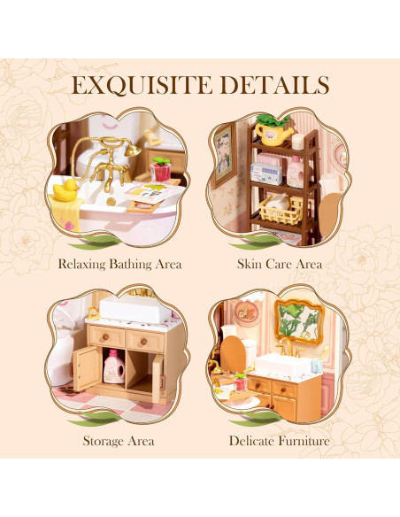 Rolife Casa Miniatura DIY Baño Pop Bubble 16.26 cm para Adultos