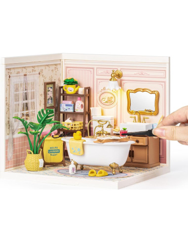 Rolife Casa Miniatura DIY Baño Pop Bubble 16.26 cm para Adultos