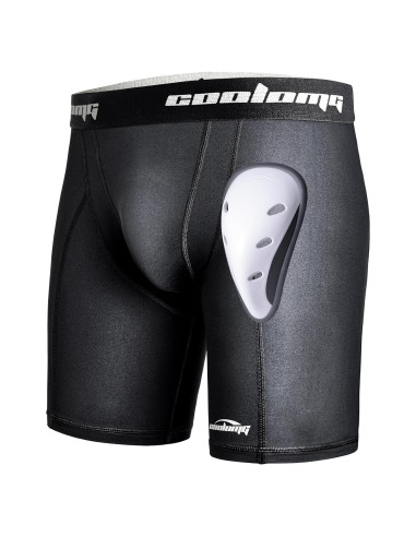 Pantalones Cortos COOLOMG con Copa para Hombre - Negro XL