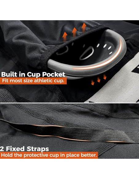 Pantalones Cortos COOLOMG con Copa para Hombre - Negro XL