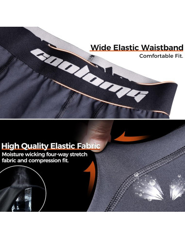 Pantalones Cortos COOLOMG con Copa para Hombre - Negro XL