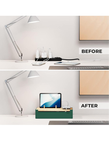 Estación de Carga de Bambú Prosumer's Choice - Organizador Múltiple