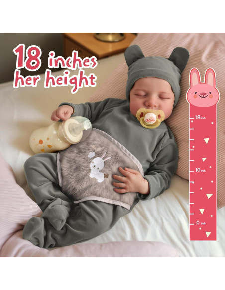 Muñeca de Bebé Reborn JIZHI 43 cm Silicona Cuerpo Completo