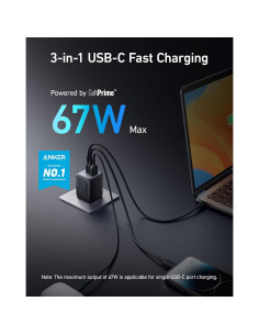 Cargador Anker Prime 67W USB-C 3 Puertos Carga Rápida 2