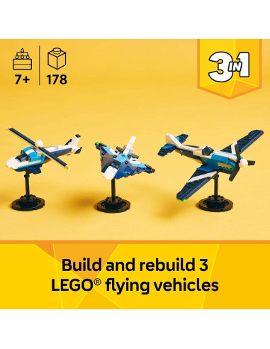 LEGO Creator Avión de Carreras 3 en 1 - 178 Piezas