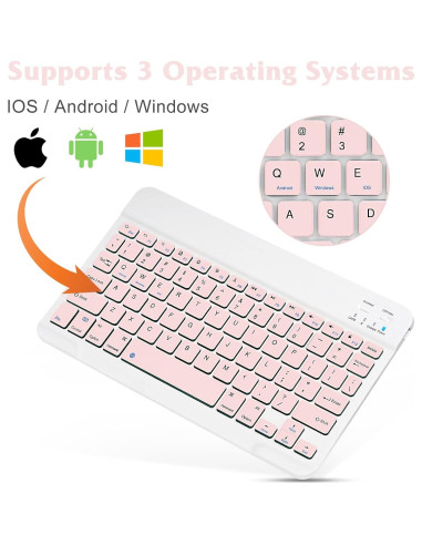Teclado Bluetooth UrbanX KB030 Rosa para Tablets y Smartphones