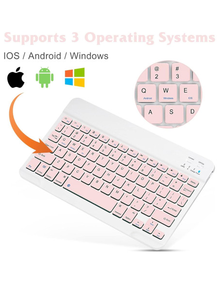 Teclado Bluetooth UrbanX KB030 Rosa para Tablets y Smartphones