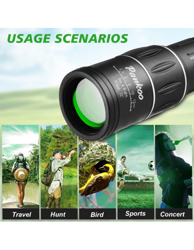 Telescopio Monocular Pankoo 16X52 HD Compacto para Aventura