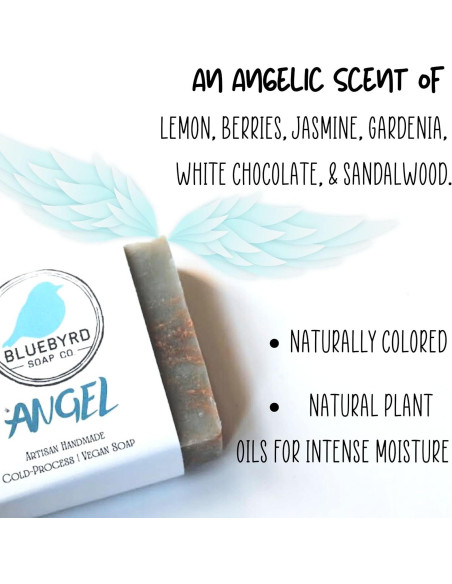 Barra de Jabón Natural Bluebyrd Soap Co. para Niños - Fragancia Ángel