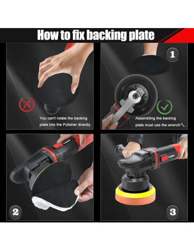 Pulidor de Coche AOBEN 6" 700W 6 Velocidades Multiusos