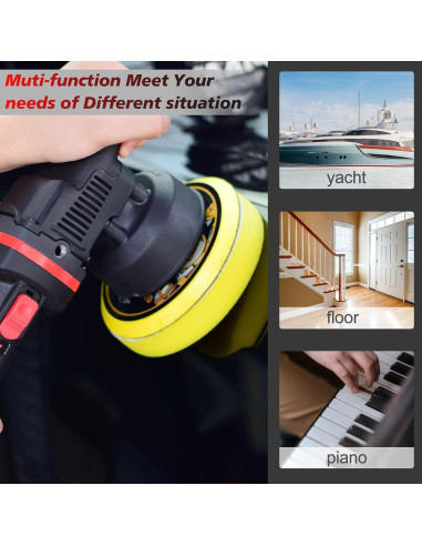 Pulidor de Coche AOBEN 6" 700W 6 Velocidades Multiusos