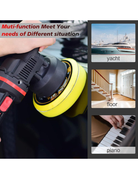 Pulidor de Coche AOBEN 6" 700W 6 Velocidades Multiusos