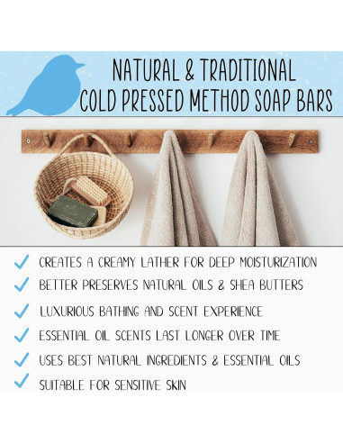 Barra de Jabón Natural Bluebyrd Soap Co. para Niños - Fragancia Ángel