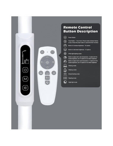 Lámpara de Terapia de Luz Aoife 11000 Lux Control Remoto