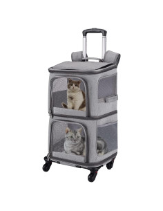 Mochila Transportadora Doble VOISTINO para Mascotas Gris