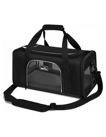 Transportín Wakytu para Gatos y Perros Pequeños Negro