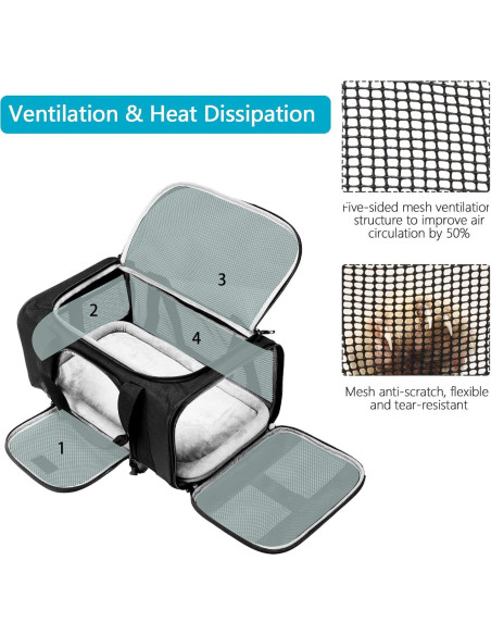 Transportín Wakytu para Gatos y Perros Pequeños Negro