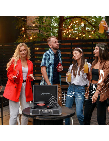 Reproductor de Vinilo ByronStatics Bluetooth 5.0 3 Velocidades