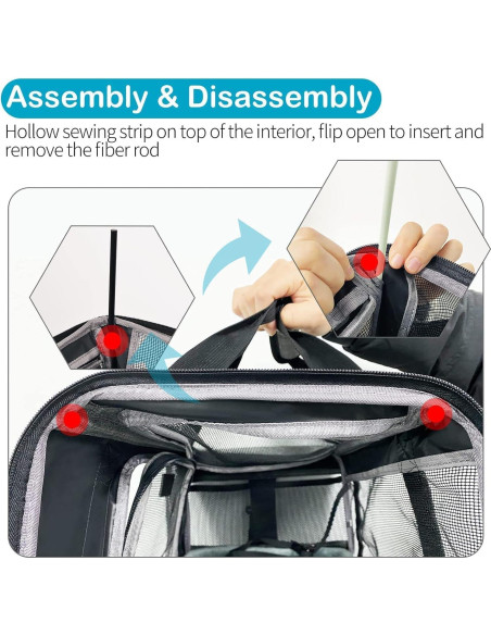 Transportín Wakytu para Gatos y Perros Pequeños Negro