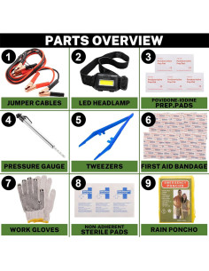 Kit de Emergencia para Automóvil COOGEO con Cables y Accesorios 2