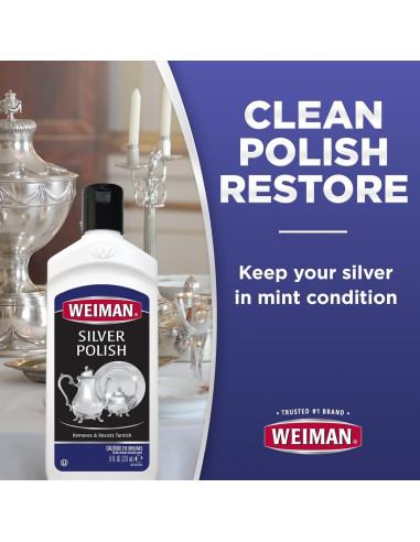 Limpiador y Pulidor de Plata Weiman - 236 ml - Libre de Amoníaco